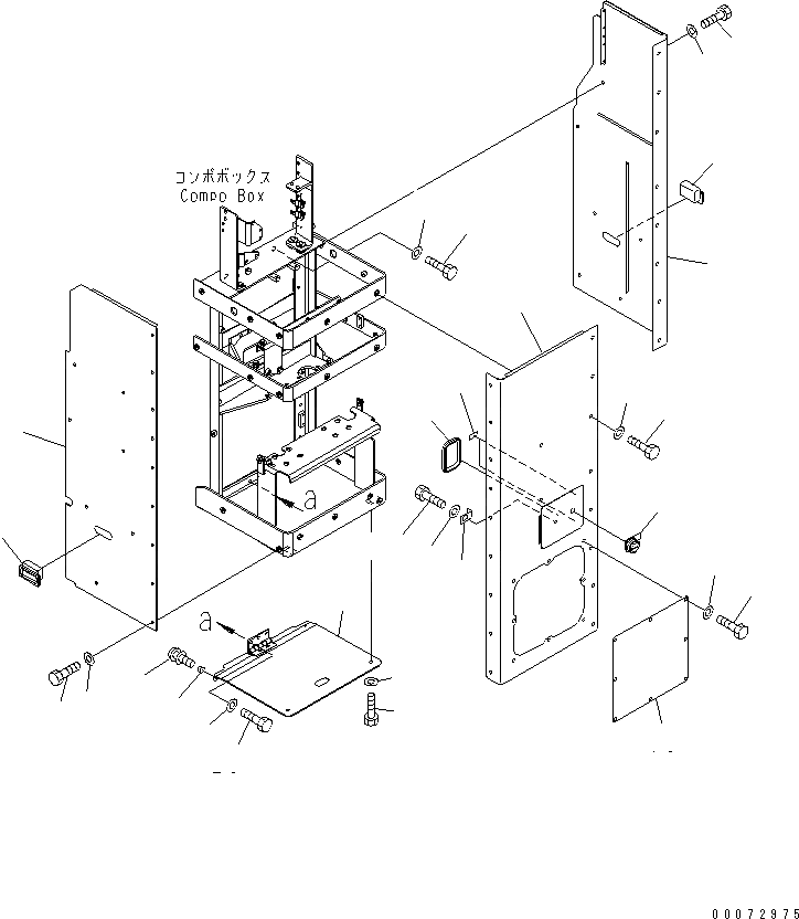 Схема запчастей Komatsu WA600-6R - COMPO КОРПУС (COVER) (ДЛЯ VHMS) КАБИНА ОПЕРАТОРА И СИСТЕМА УПРАВЛЕНИЯ