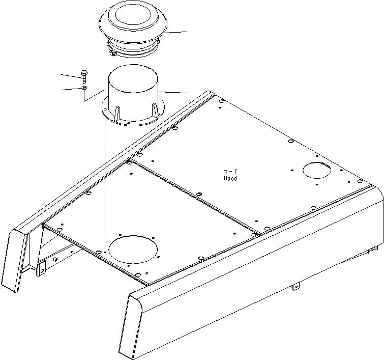 Схема запчастей Komatsu WA600-6R - КАПОТ (УДЛИНН. ВПУСК ВОЗДУХА)(№-) ЧАСТИ КОРПУСА