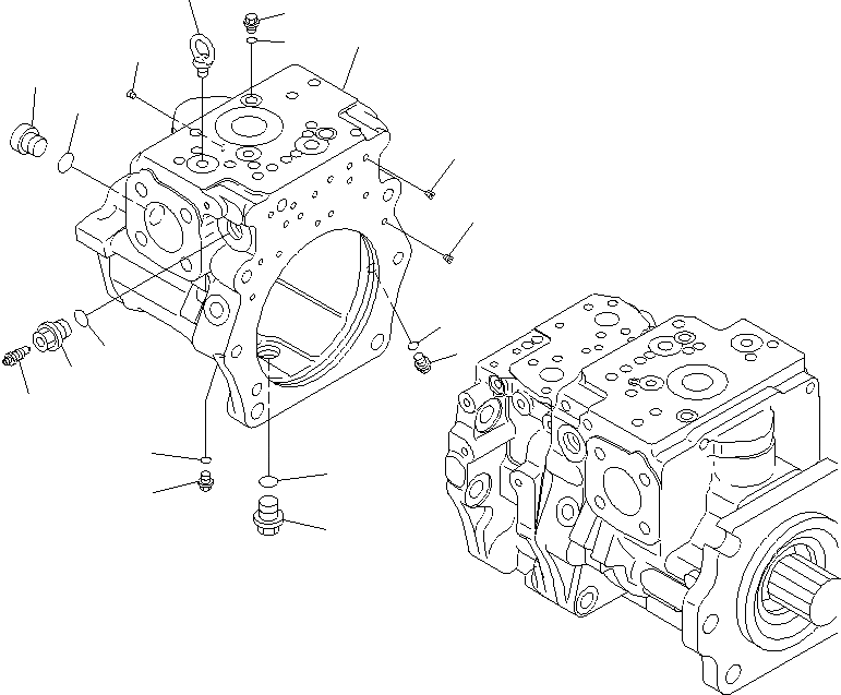 Схема запчастей Komatsu WA600-6R - ГИДР. НАСОС. (ПОГРУЗ.) (/) ОСНОВН. КОМПОНЕНТЫ И РЕМКОМПЛЕКТЫ