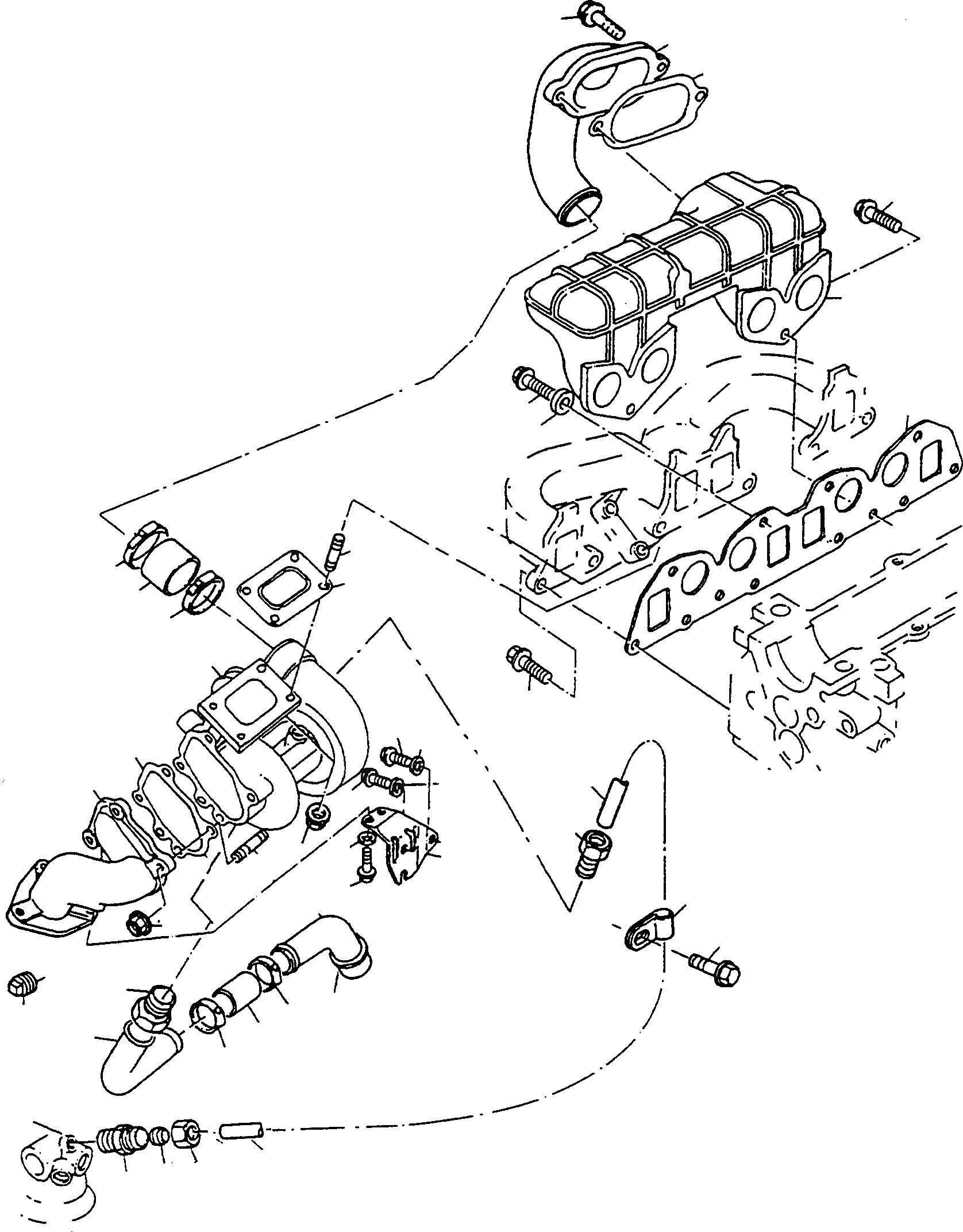 Схема запчастей Komatsu WA60-1 - INTAKE КОЛЛЕКТОР, ТУРБОНАГНЕТАТЕЛЬ ДВИГАТЕЛЬ, КРЕПЛЕНИЕ ДВИГАТЕЛЯ