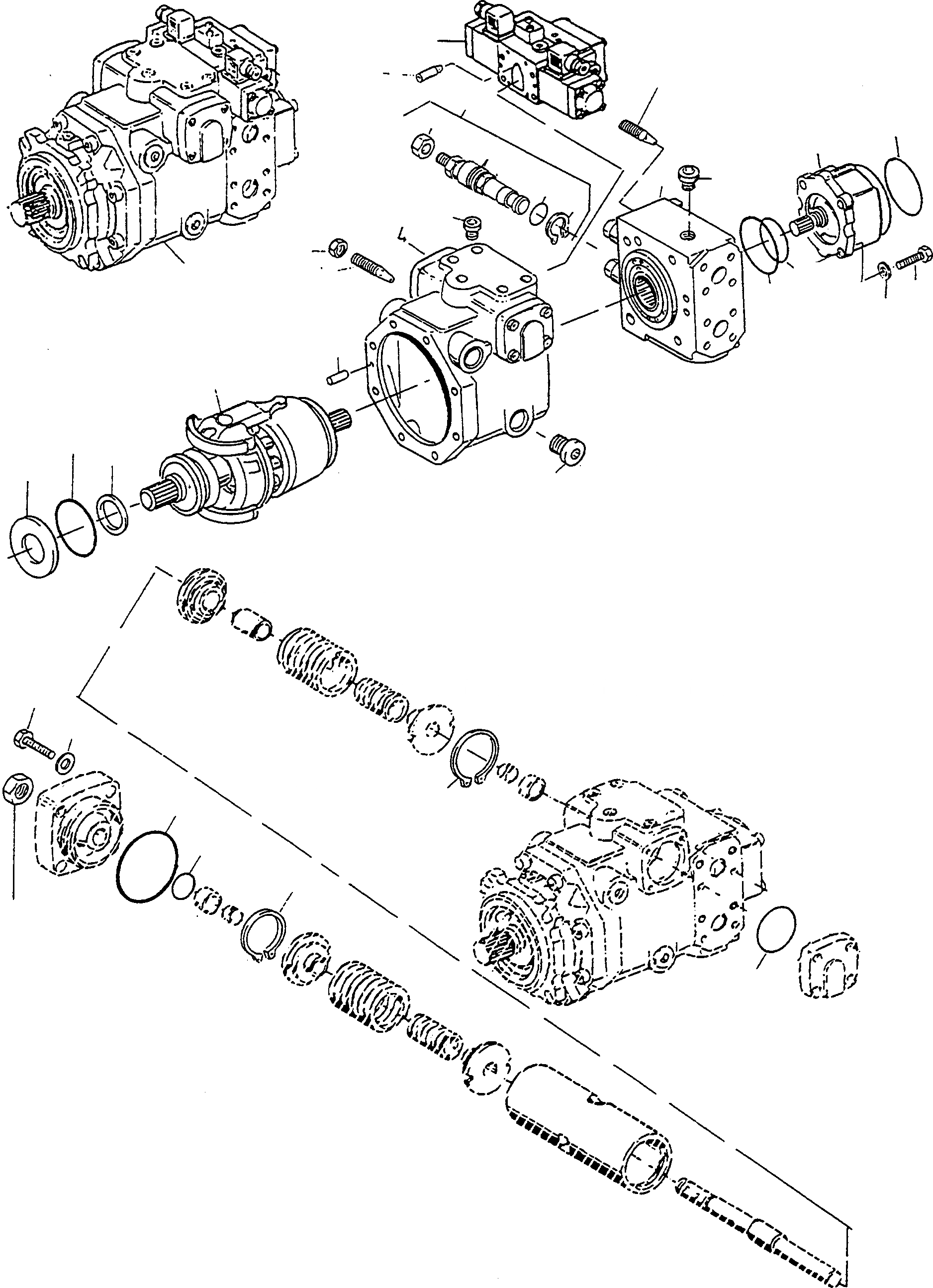 Схема запчастей Komatsu WA60-1 - AXIAL ПОРШЕНЬ НАСОС ТРАНСМИССИЯ, КРЕСТОВИНА