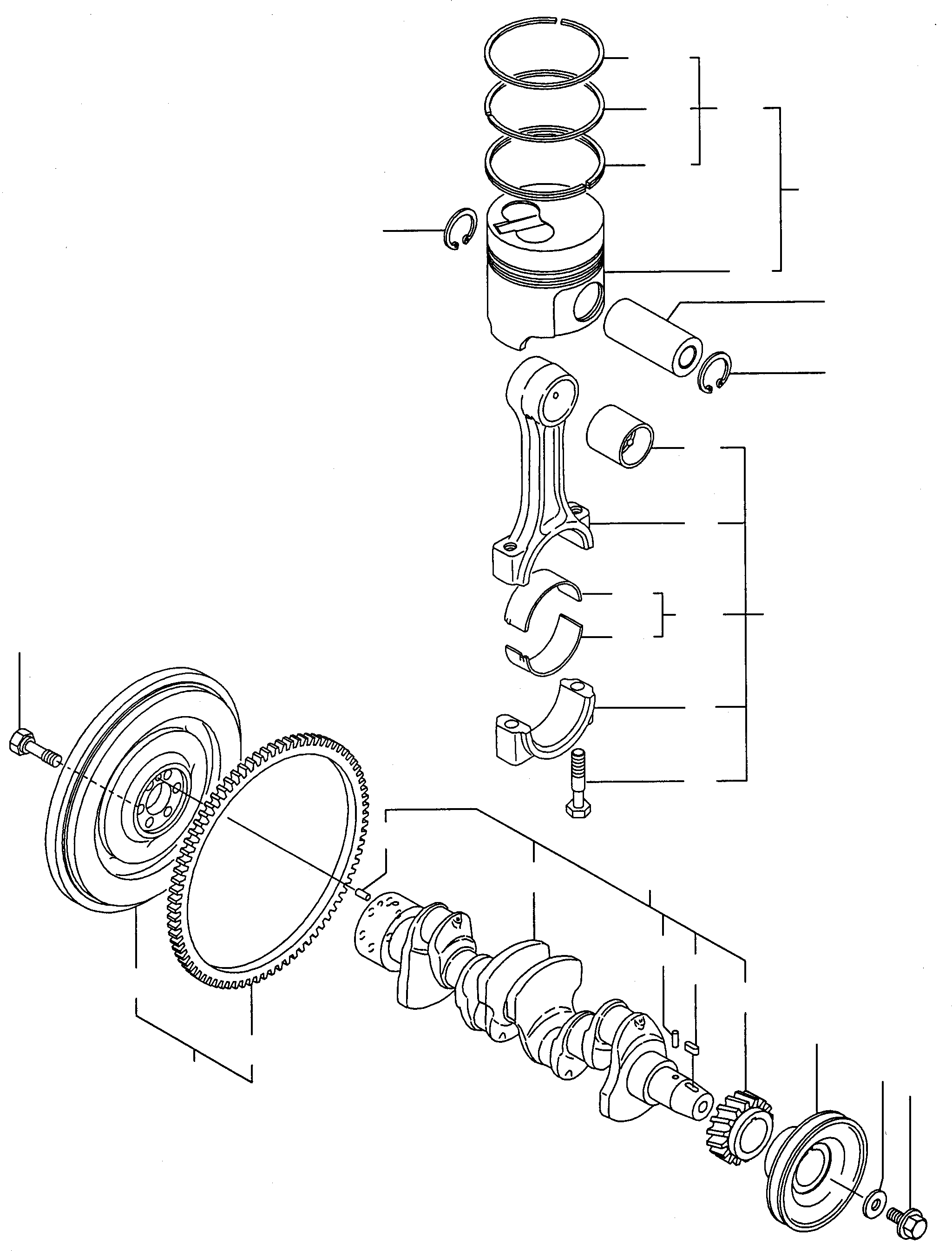 Схема запчастей Komatsu WA65-3 - CRANK ASSEMBLY ДВИГАТЕЛЬ, КРЕПЛЕНИЕ ДВИГАТЕЛЯ