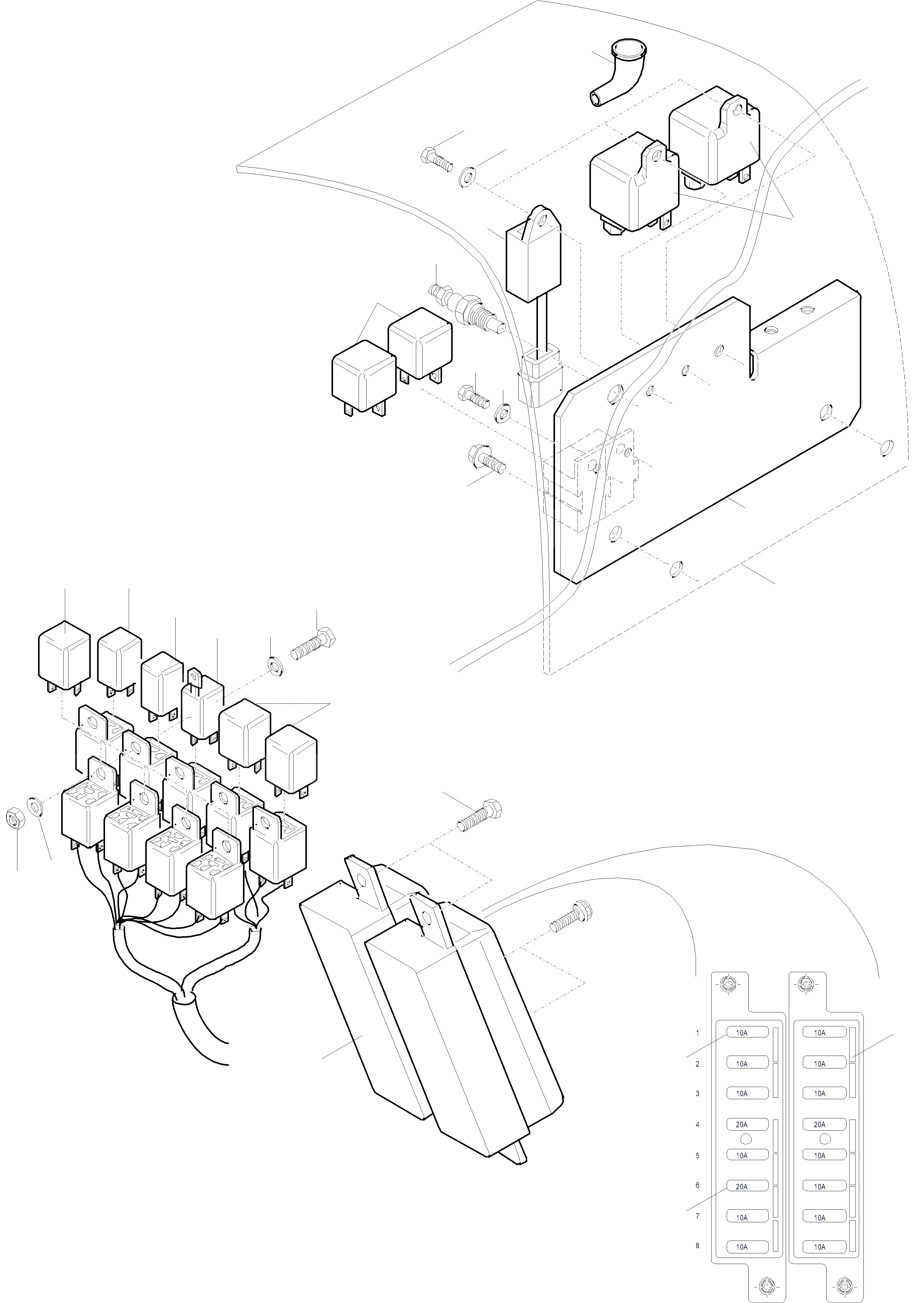 Схема запчастей Komatsu WA65-3 - ЭЛЕКТРИЧ. СИСТЕМА, РЕЛЕ ЭЛЕКТРИЧ. СИСТЕМА