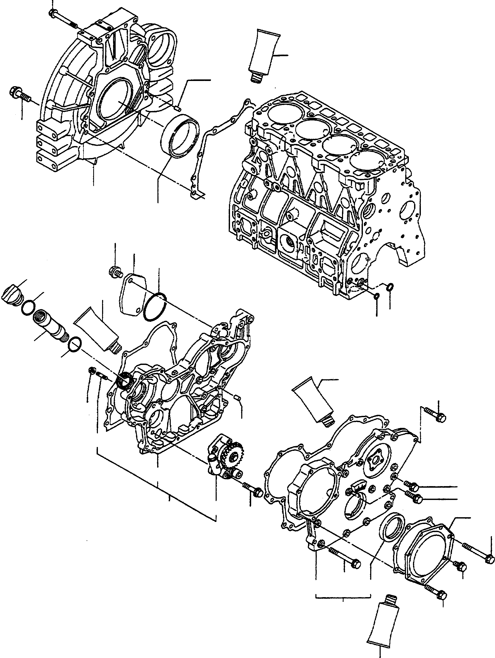 Схема запчастей Komatsu WA65-3 - TIMING КОРПУС ШЕСТЕРЕНН. ПЕРЕДАЧИ И КАРТЕР МАХОВИКА ДВИГАТЕЛЬ, КРЕПЛЕНИЕ ДВИГАТЕЛЯ