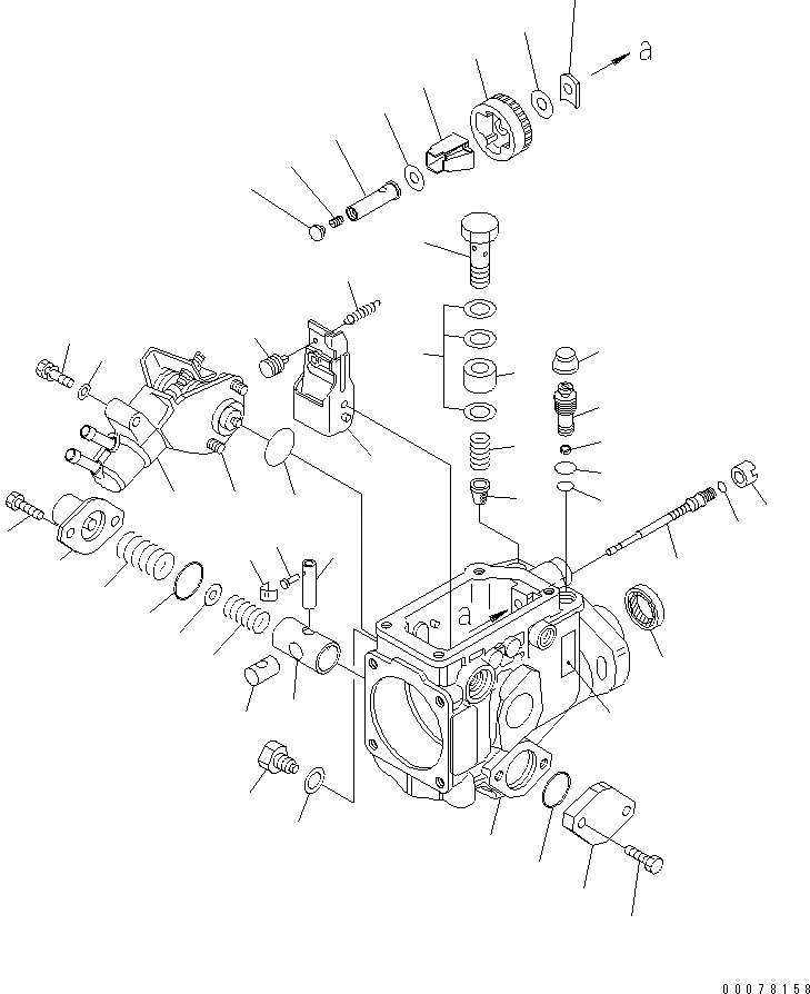 Схема запчастей Komatsu WA65-6 - ТОПЛ. НАСОС (/) (ВНУТР. ЧАСТИ) AA ДВИГАТЕЛЬ