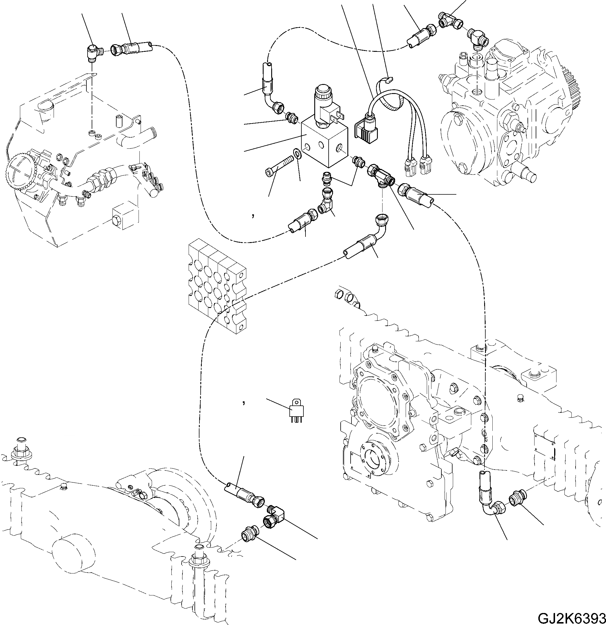 Схема запчастей Komatsu WA65-6 - ЗАДН. МОСТ (С % DIFF. БЛОКИР.) (УПРАВЛ-Е) (/) F ТРАНСМИССИЯ