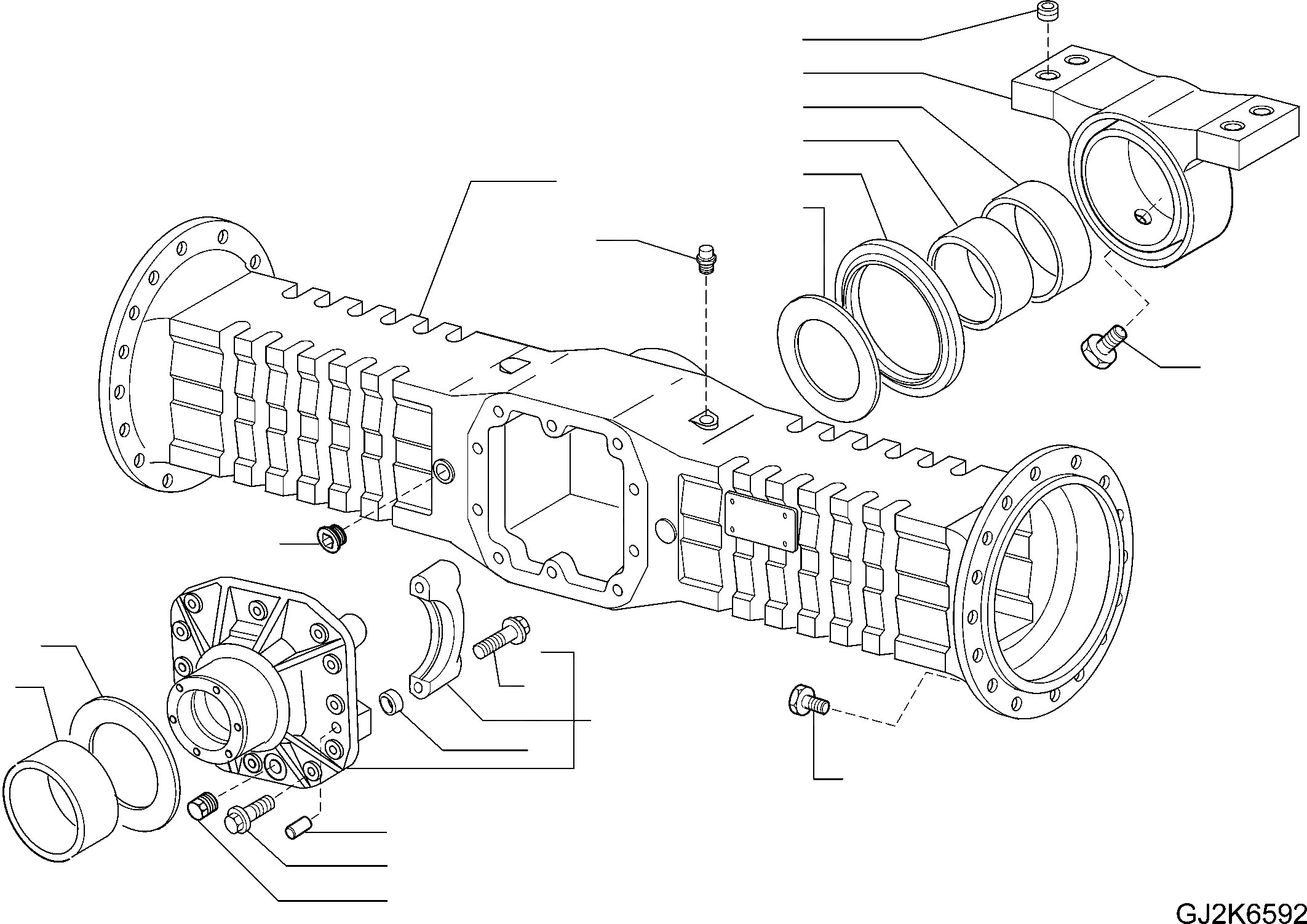 Схема запчастей Komatsu WA65-6 - ЗАДН. МОСТ (С % САМОБЛОКИР.) (КОЖУХ И КОМПОНЕНТЫ) (/) F ТРАНСМИССИЯ