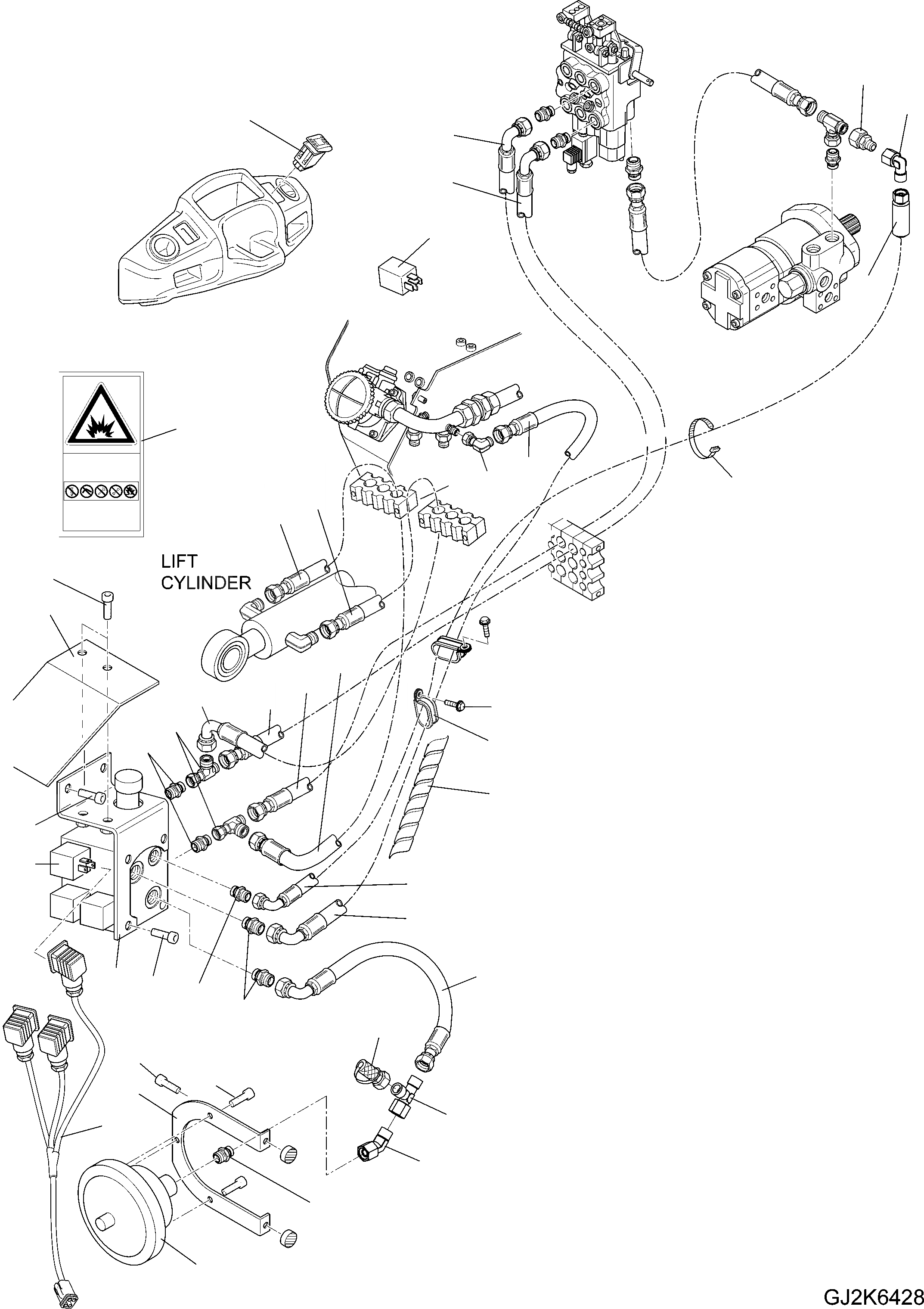 Схема запчастей Komatsu WA65-6 - ГИДРАВЛ ЛИНИЯ (ECSS) (/) H ГИДРАВЛИКА