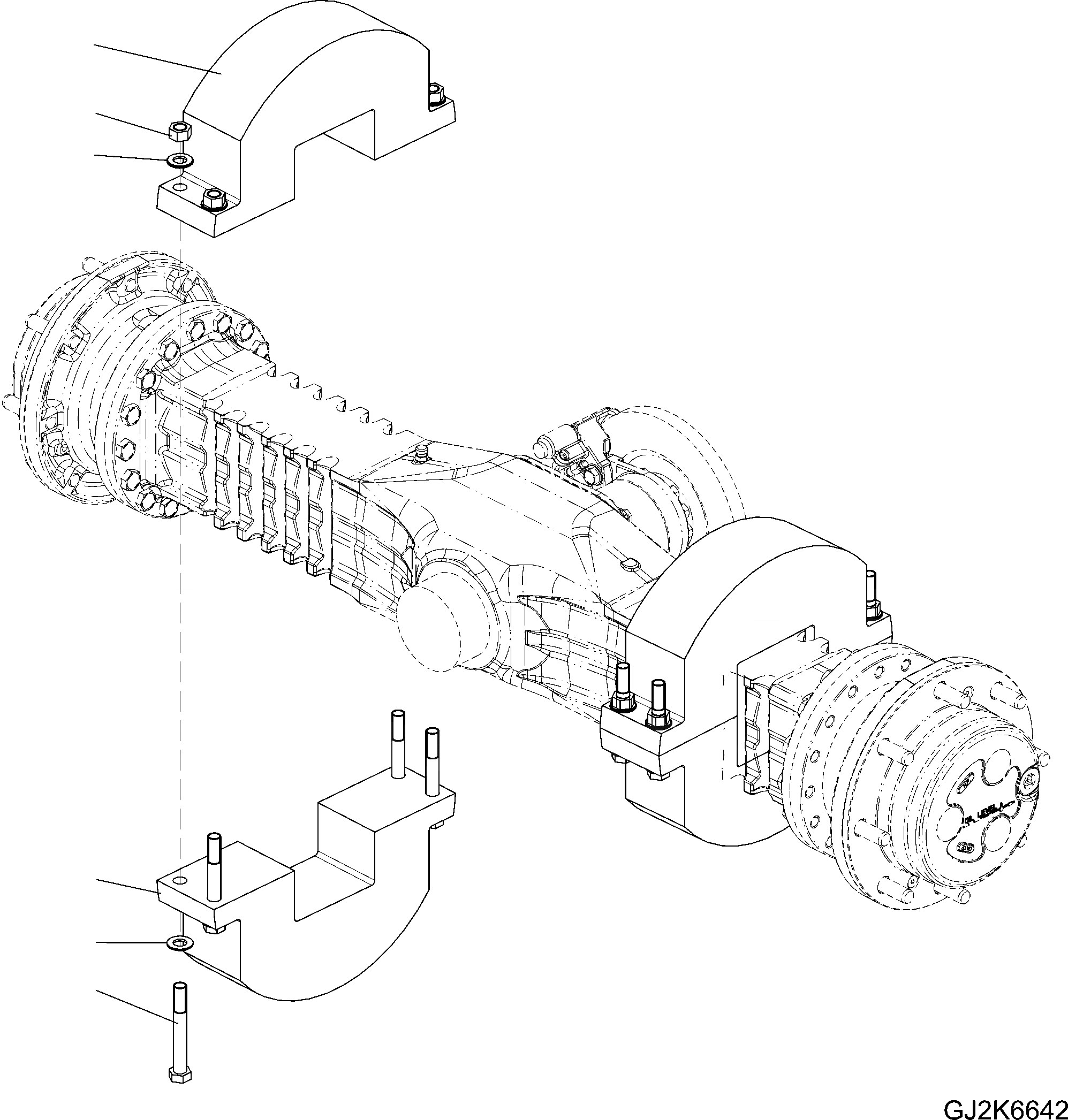 Схема запчастей Komatsu WA65-6 - ПРОТИВОВЕС (ПЕРЕДНИЙ МОСТ) (ОПЦ.) M ЧАСТИ КОРПУСА