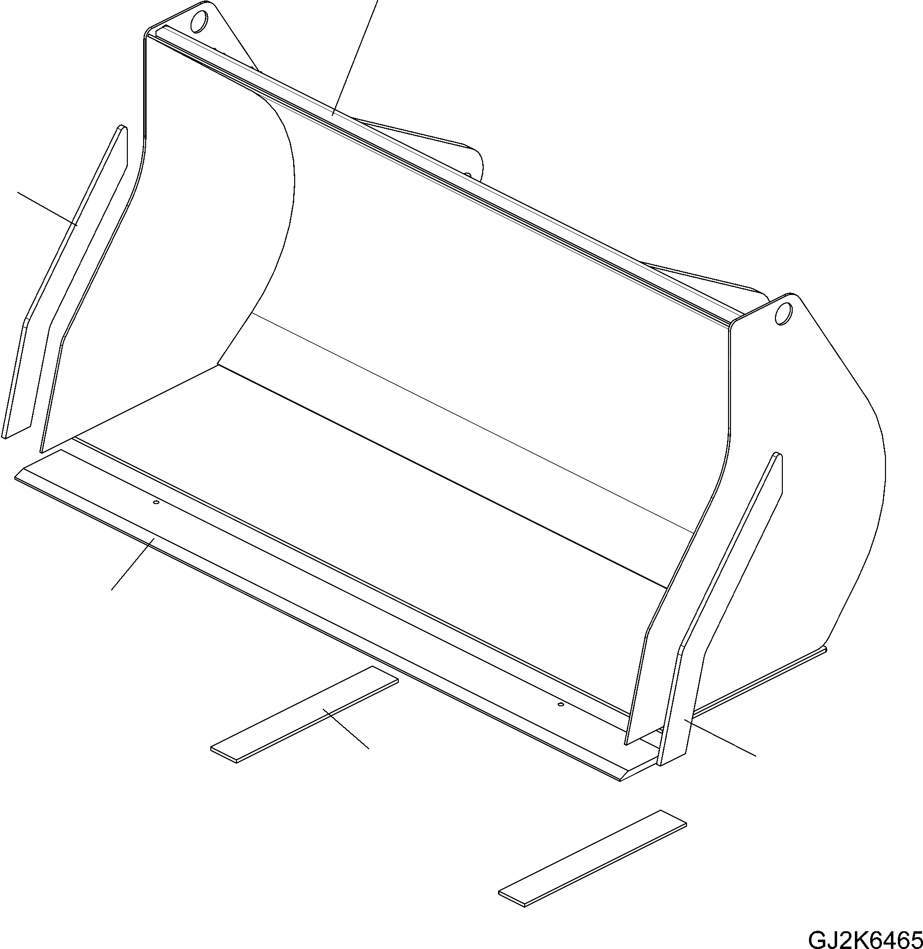 Схема запчастей Komatsu WA65-6 - КОВШ ДЛЯ ЛЕГК. МАТЕРИАЛОВ (. CBM) (БЕЗ TEETH) T РАБОЧЕЕ ОБОРУДОВАНИЕ