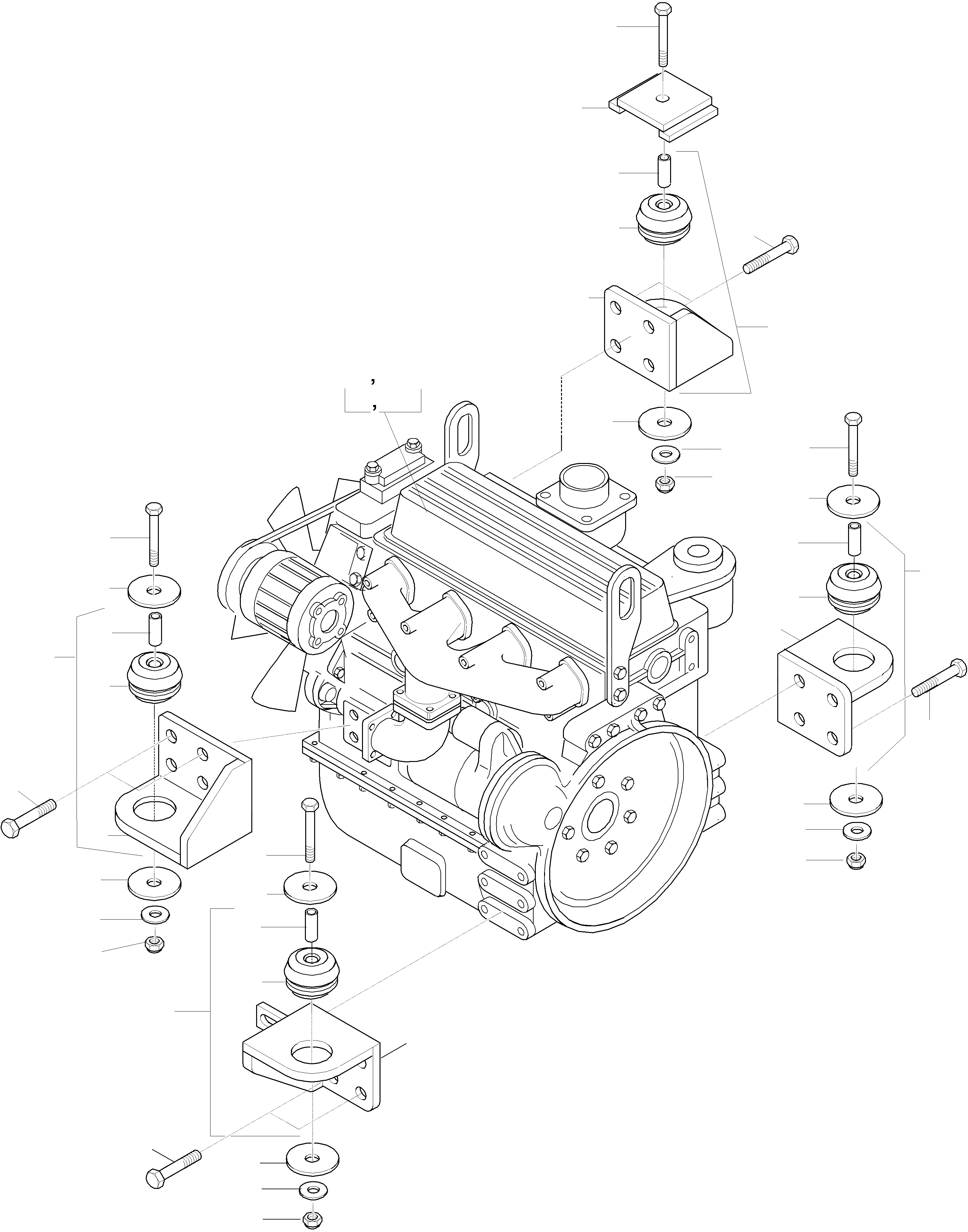 Схема запчастей Komatsu WA65PT-3 - ДВИГАТЕЛЬ, КРЕПЛЕНИЕ ДВИГАТЕЛЯ ДВИГАТЕЛЬ, КРЕПЛЕНИЕ ДВИГАТЕЛЯ