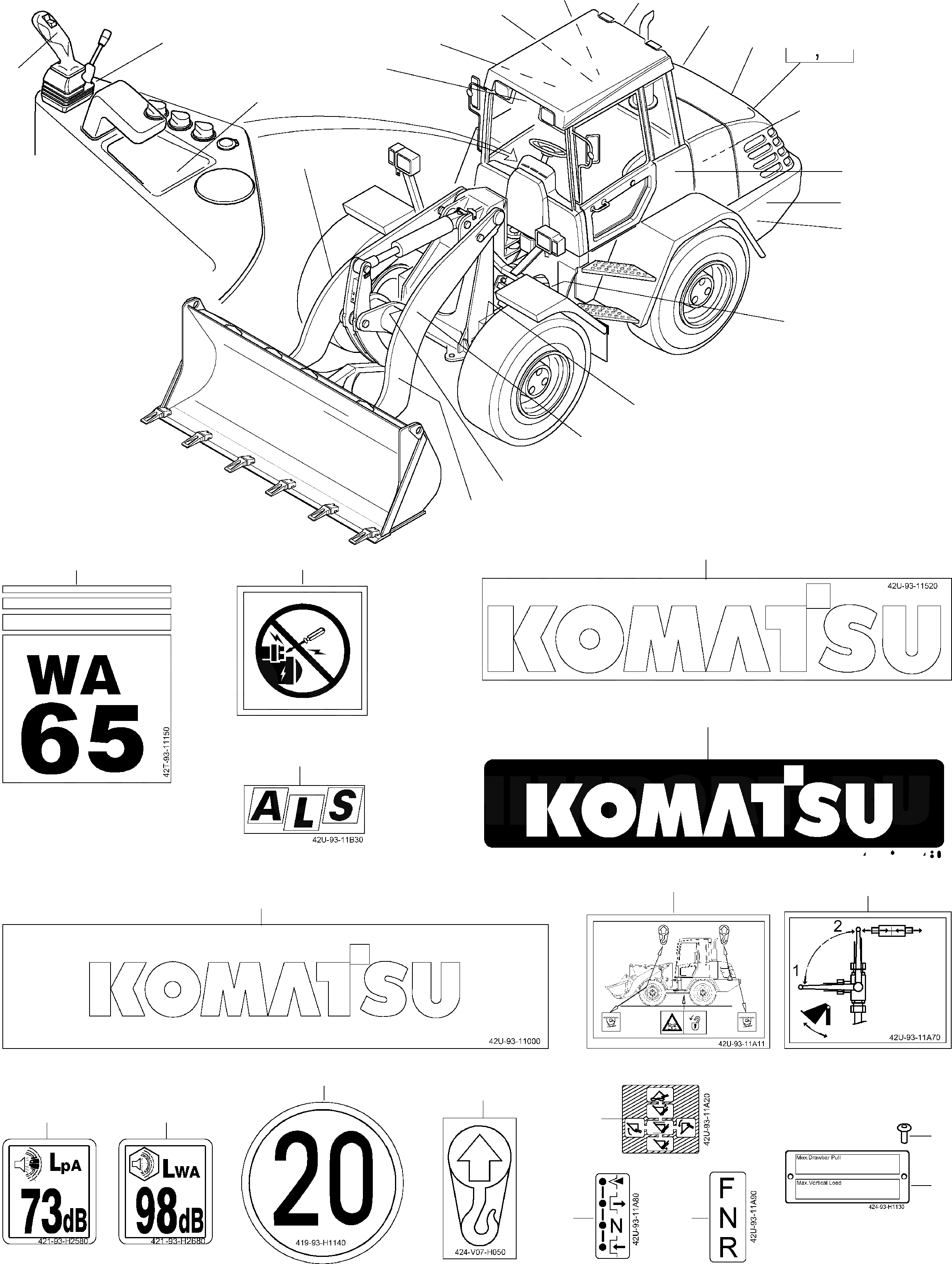 Схема запчастей Komatsu WA65PT-3 HA050075 - HA0500108 - БУКВЕНН. ИНСТРУМЕНТ, АКСЕССУАРЫ, БУКВЕНН.