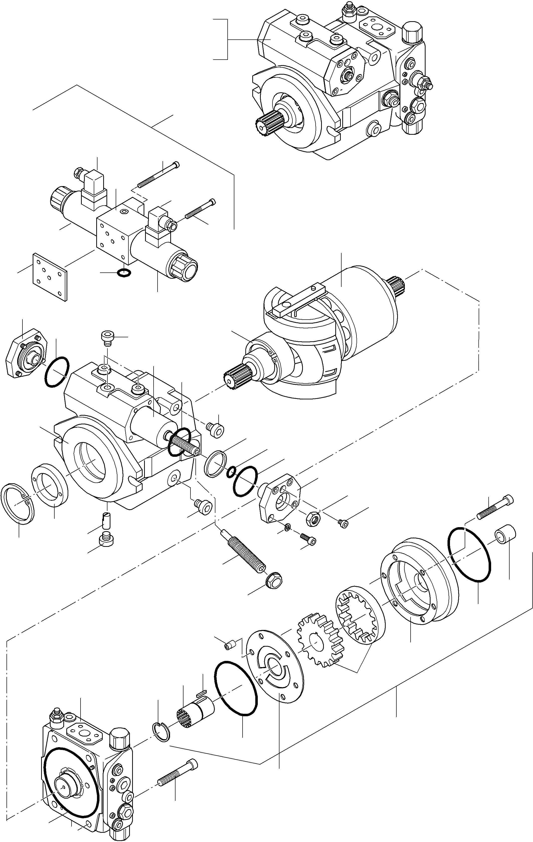 Схема запчастей Komatsu WA65-3 30km - AXIAL ПОРШЕНЬ НАСОС ТРАНСМИССИЯ, КРЕСТОВИНА