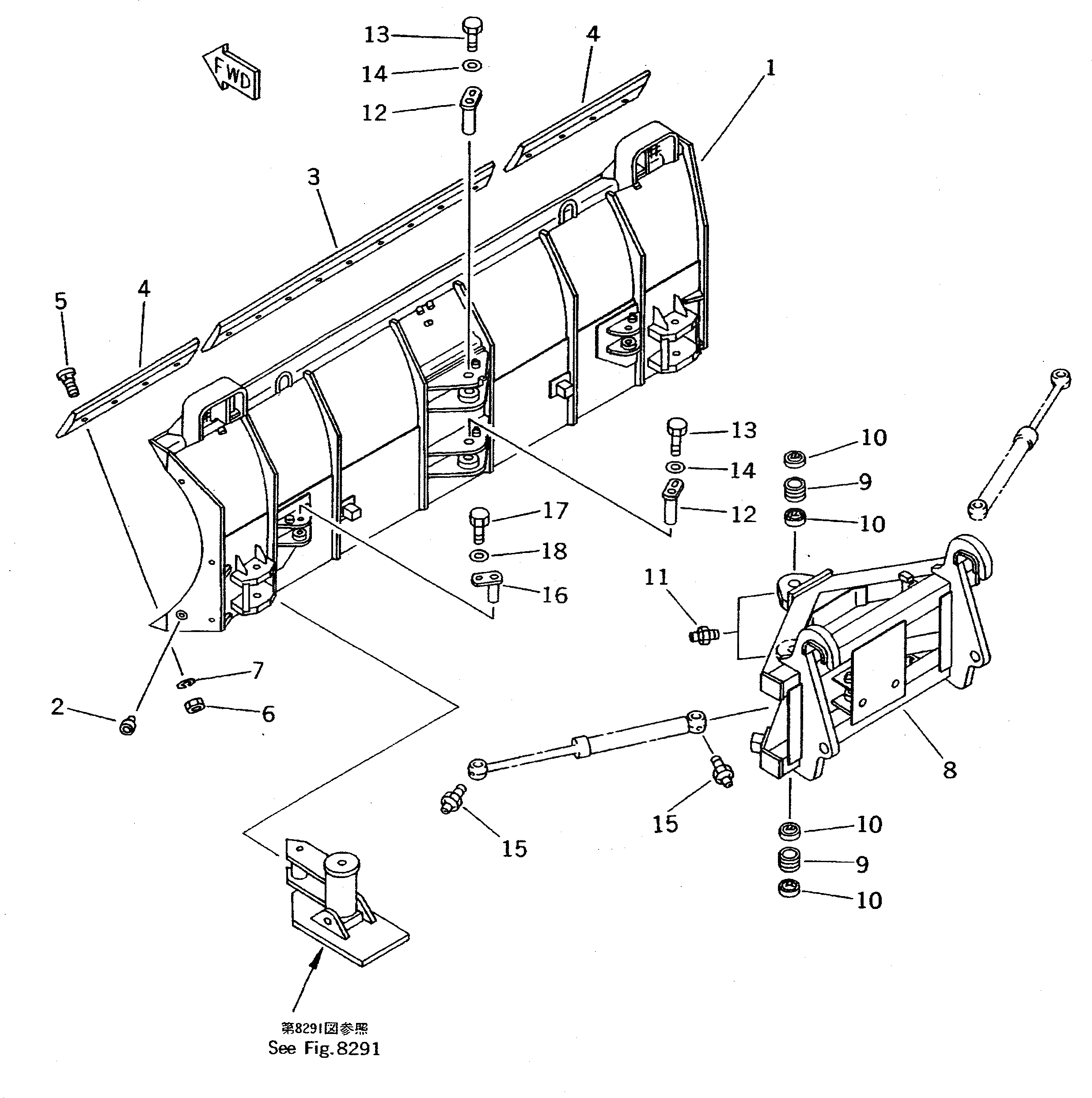 Схема запчастей Komatsu WA70-1-SN - PITCH И ANGLE SNOW PНИЗ. (ДЛЯ СОЕДИНИТ. УСТР-ВО) (/)       (ОТВАЛ И НЕСУЩИЙ ЭЛЕМЕНТ) СПЕЦ. APPLICATION ЧАСТИ