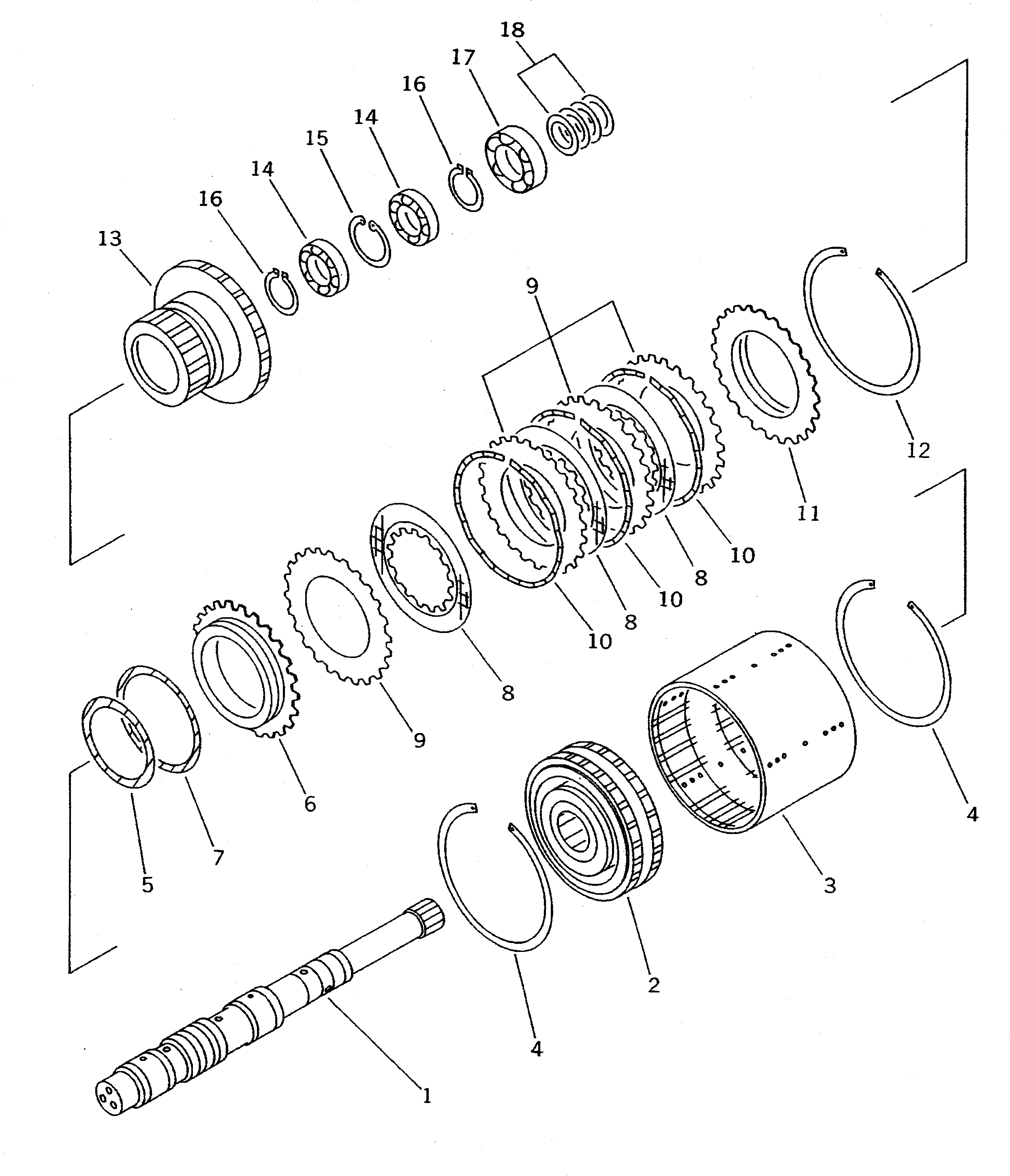 Схема запчастей Komatsu WA70-1 - ТРАНСМИССИЯ (ПЕРЕД. МУФТА) (/8)(№-) ТРАНСМИССИЯ