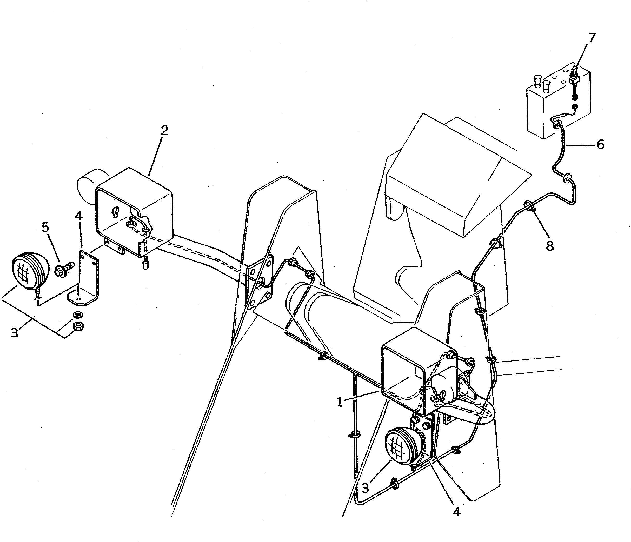 Схема запчастей Komatsu WA70-1 - ПРОТИВОТУМАНН. ФАРЫ(№-) КОМПОНЕНТЫ ДВИГАТЕЛЯ И ЭЛЕКТРИКА