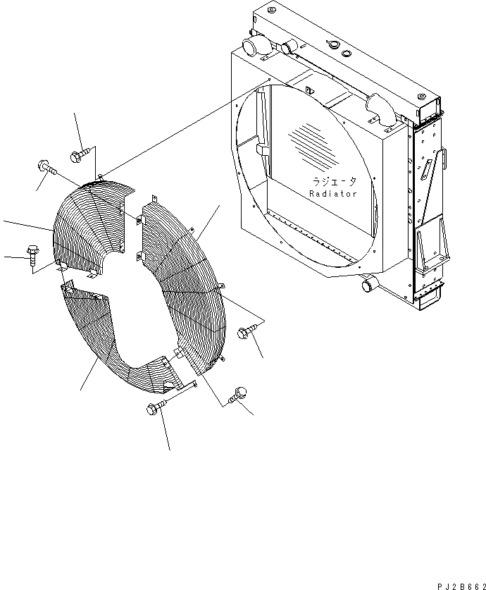 Схема запчастей Komatsu WA700-3 - ЗАЩИТА ВЕНТИЛЯТОРА (КРОМЕ ЯПОН.)(№-7) СИСТЕМА ОХЛАЖДЕНИЯ