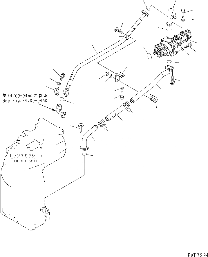 Схема запчастей Komatsu WA700-3 - ГИДРОТРАНСФОРМАТОР И ТРАНСМИССИЯ ЛИНИЯ (НАСОС ТРУБЫ)(№-7) ГИДРОТРАНСФОРМАТОР И ТРАНСМИССИЯ