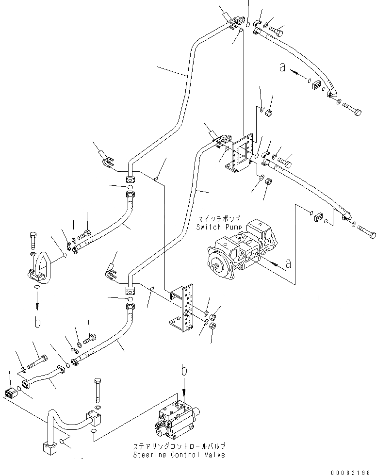 Схема запчастей Komatsu WA700-3 - ГИДРОЛИНИЯ (НАСОС - ЗАПРАШИВАЮЩ. КЛАПАН) (/)(№7-) ГИДРАВЛИКА