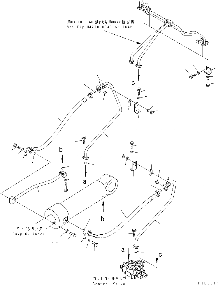 Схема запчастей Komatsu WA700-3 - ГИДРОЛИНИЯ (ЛИНИЯ ГИДРОЦИЛИНДРА КОВША)(№-7) ГИДРАВЛИКА