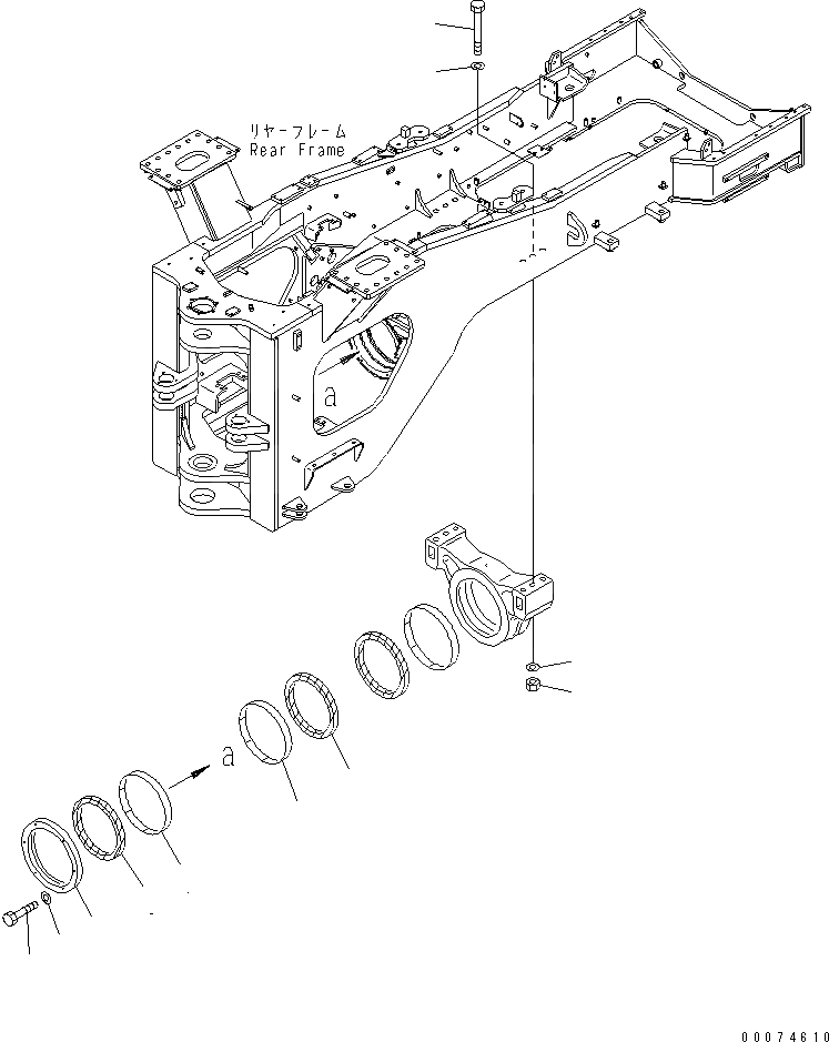 Схема запчастей Komatsu WA700-3 - СУППОРТ МОСТА(№7-) ОСНОВНАЯ РАМА И ЕЕ ЧАСТИ