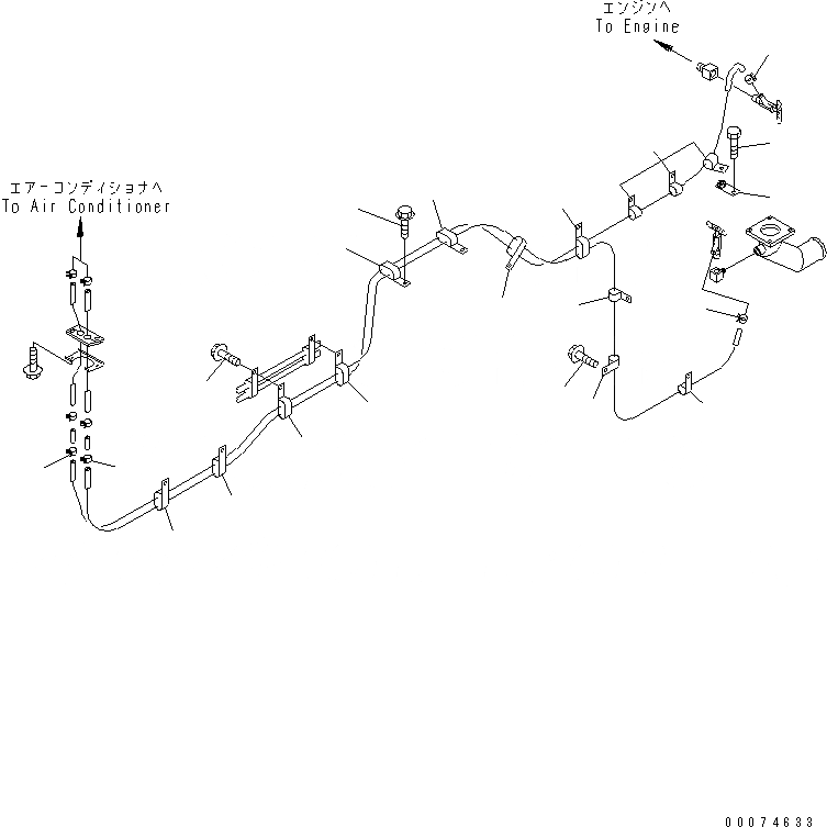 Схема запчастей Komatsu WA700-3 - ГИДР. ПРОВОД. ОБОГРЕВАТЕЛЯ(№7-) КАБИНА ОПЕРАТОРА И СИСТЕМА УПРАВЛЕНИЯ