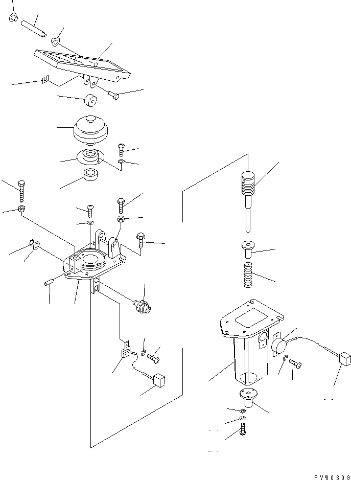 Схема запчастей Komatsu WA700-3 - ПОЛ (АКСЕЛЕРАТОР ПЕДАЛЬ)(№7-) КАБИНА ОПЕРАТОРА И СИСТЕМА УПРАВЛЕНИЯ