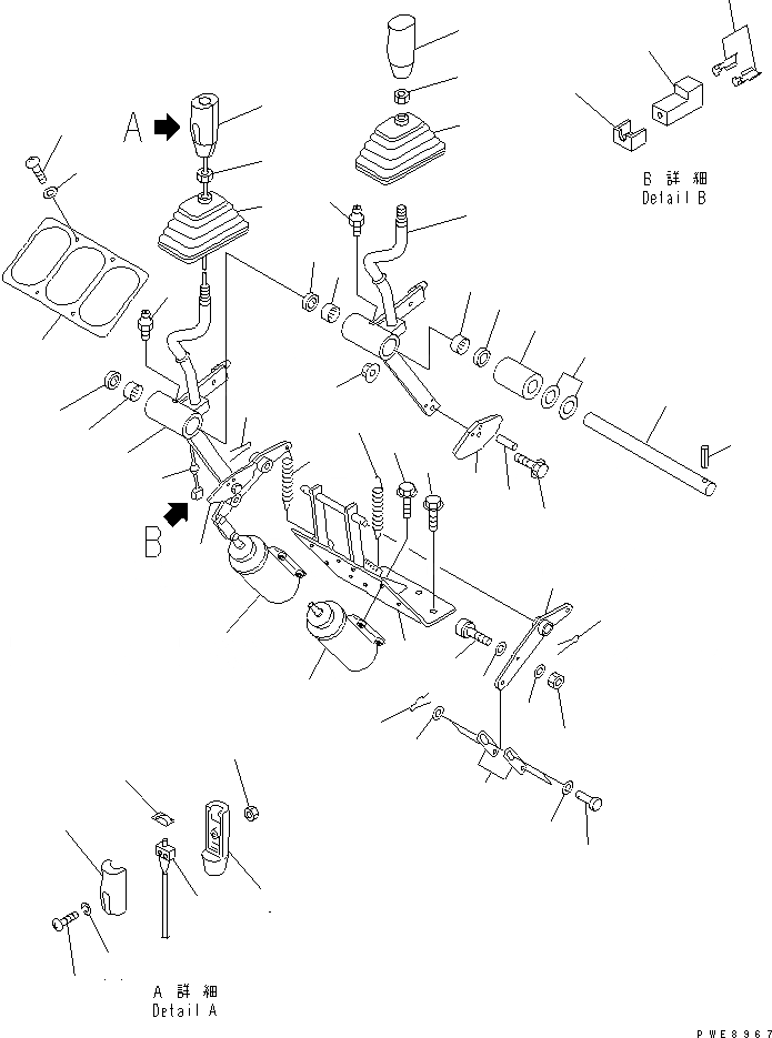 Схема запчастей Komatsu WA700-3 - ПОЛ (РЫЧАГ УПРАВЛЕНИЯ РАБОЧИМ ОБОРУДОВАНИЕМ)(№-7) КАБИНА ОПЕРАТОРА И СИСТЕМА УПРАВЛЕНИЯ
