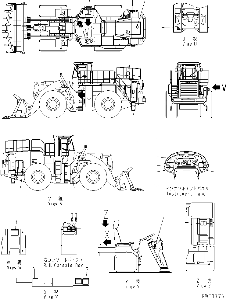 Схема запчастей Komatsu WA700-3 - ПОЛ ТАБЛИЧКИ (ПОРТУГАЛ.)(№-) КАБИНА ОПЕРАТОРА И СИСТЕМА УПРАВЛЕНИЯ