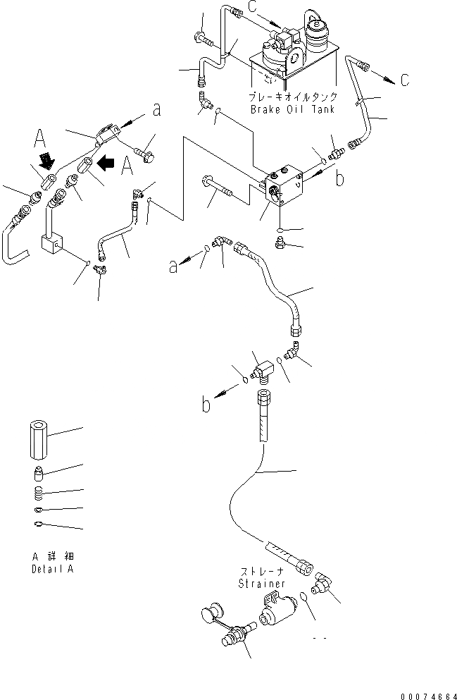 Схема запчастей Komatsu WA700-3 - УПРАВЛ-Е ТОРМОЗОМ (КОНТРОЛЬНЫЙ КЛАПАНTO ФИЛЬТР)(№7-) КАБИНА ОПЕРАТОРА И СИСТЕМА УПРАВЛЕНИЯ