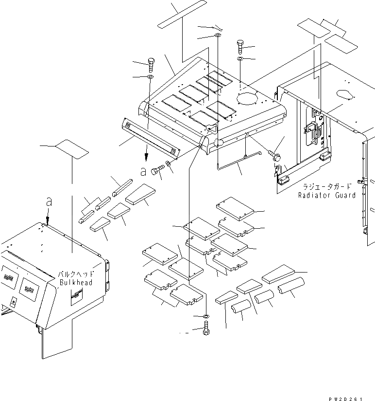 Схема запчастей Komatsu WA700-3 - КАПОТ (ВЕРХН. КАПОТ) (СПЕЦ-Я TBG)(№-) ЧАСТИ КОРПУСА