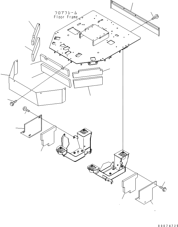 Схема запчастей Komatsu WA700-3 - ПОКРЫТИЕ ПОЛА(№7-) ЧАСТИ КОРПУСА