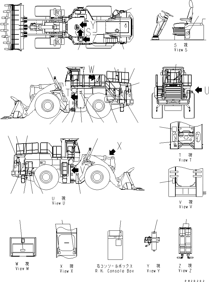 Схема запчастей Komatsu WA700-3 - МАРКИРОВКА (АНГЛ.) (СПЕЦ-Я TBG)(№-) МАРКИРОВКА