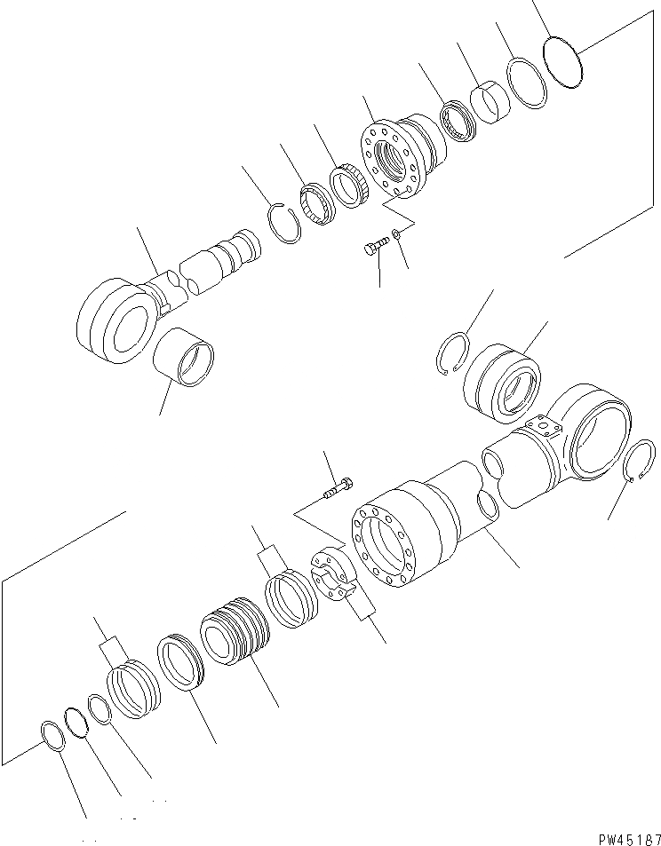 Схема запчастей Komatsu WA700-3 - ЦИЛИНДР РУЛЕВ. УПР-Я ОСНОВН. КОМПОНЕНТЫ И РЕМКОМПЛЕКТЫ
