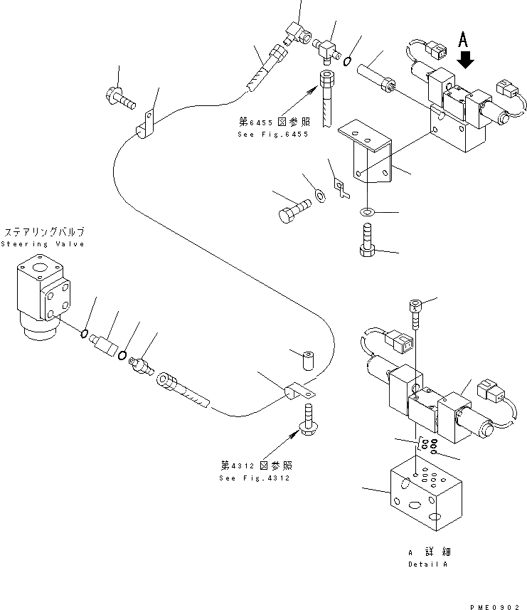 Схема запчастей Komatsu WA700-1 - ГИДРОЛИНИЯ (ГЛАВН. ЛИНИЯ) (/) (ВСАСЫВ. ЛИНИЯ)        (ДЛЯ УПРАВЛ-Е ДЖОЙСТИКОМ) РУЛЕВ. УПРАВЛЕНИЕ И СИСТЕМА УПРАВЛЕНИЯS