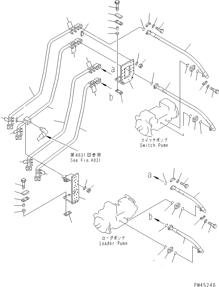 Схема запчастей Komatsu WA700-1 - ГИДРОЛИНИЯ (ЛИНИЯ ПОДАЧИ) (/) (ДЛЯ УПРАВЛ-Е ДЖОЙСТИКОМ) УПРАВЛ-Е РАБОЧИМ ОБОРУДОВАНИЕМ