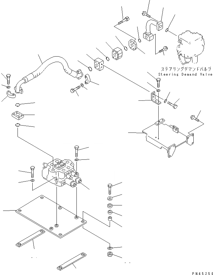 Схема запчастей Komatsu WA700-1 - ГИДРОЛИНИЯ (ЗАПРАШИВАЮЩ. КЛАПАН - УПРАВЛЯЮЩ. КЛАПАН) УПРАВЛ-Е РАБОЧИМ ОБОРУДОВАНИЕМ