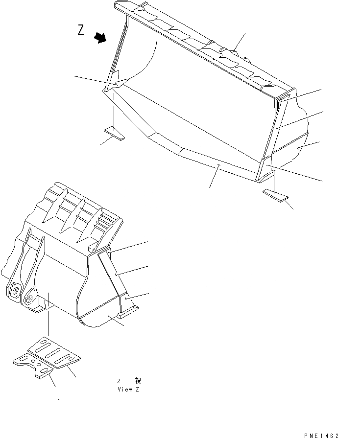 Схема запчастей Komatsu WA700-1 - КОВШ¤ 8.M (V-ОБРАЗН) (БЕЗ TOOTH) РАБОЧЕЕ ОБОРУДОВАНИЕ