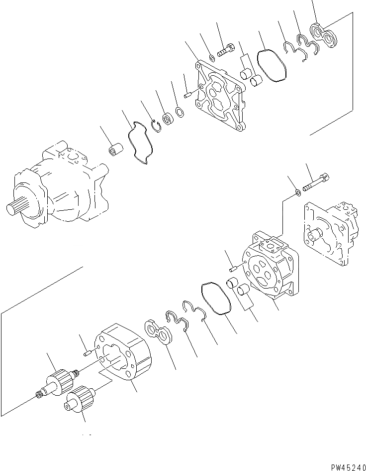 Схема запчастей Komatsu WA700-1 - ГИДРОТРАНСФОРМАТОР И НАСОС PPC (/) УПРАВЛ-Е РАБОЧИМ ОБОРУДОВАНИЕМ