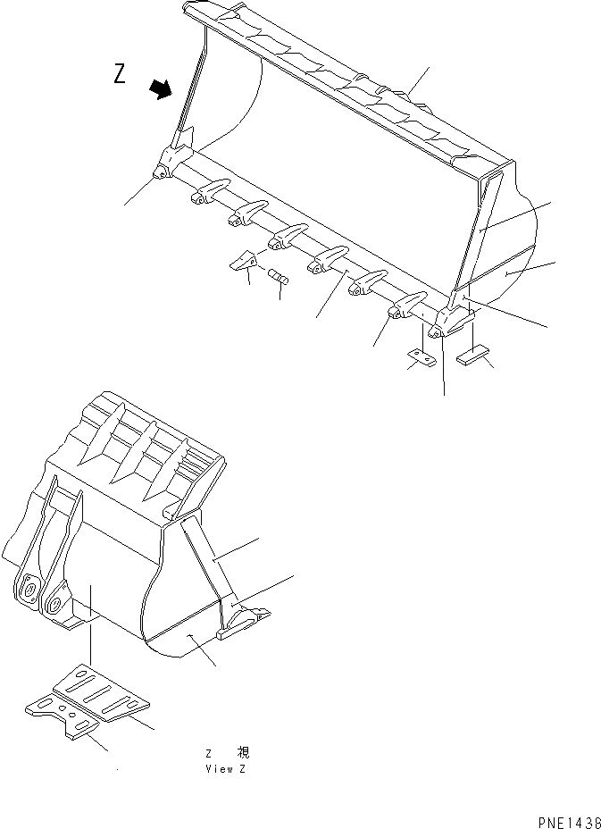 Схема запчастей Komatsu WA700-1 - КОВШ¤ 9.M (С ЗУБЬЯМИ) РАБОЧЕЕ ОБОРУДОВАНИЕ