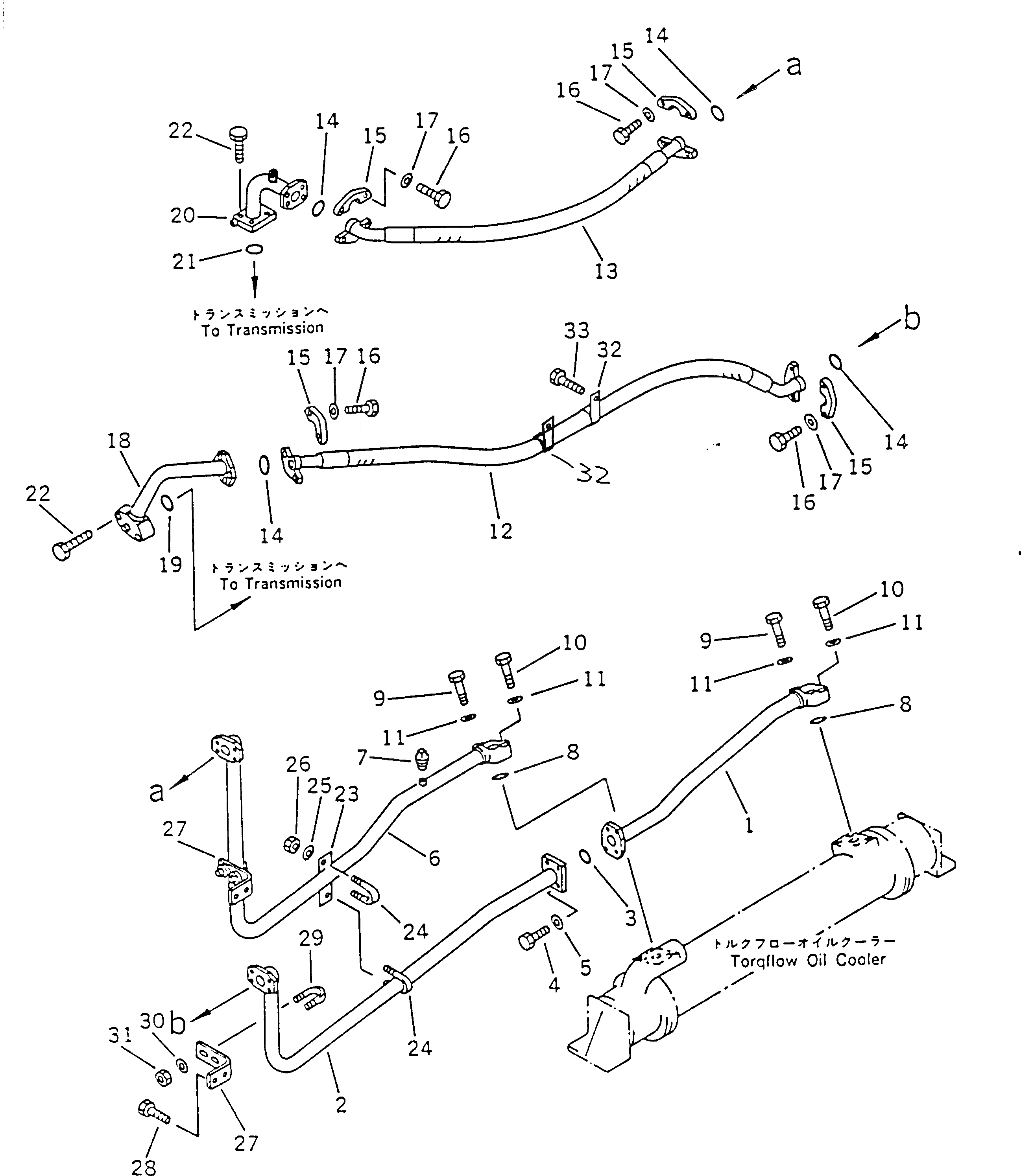 Схема запчастей Komatsu WA700-1 - ТОРКФЛОУ ТРУБЫ (/) ТРАНСМИССИЯ