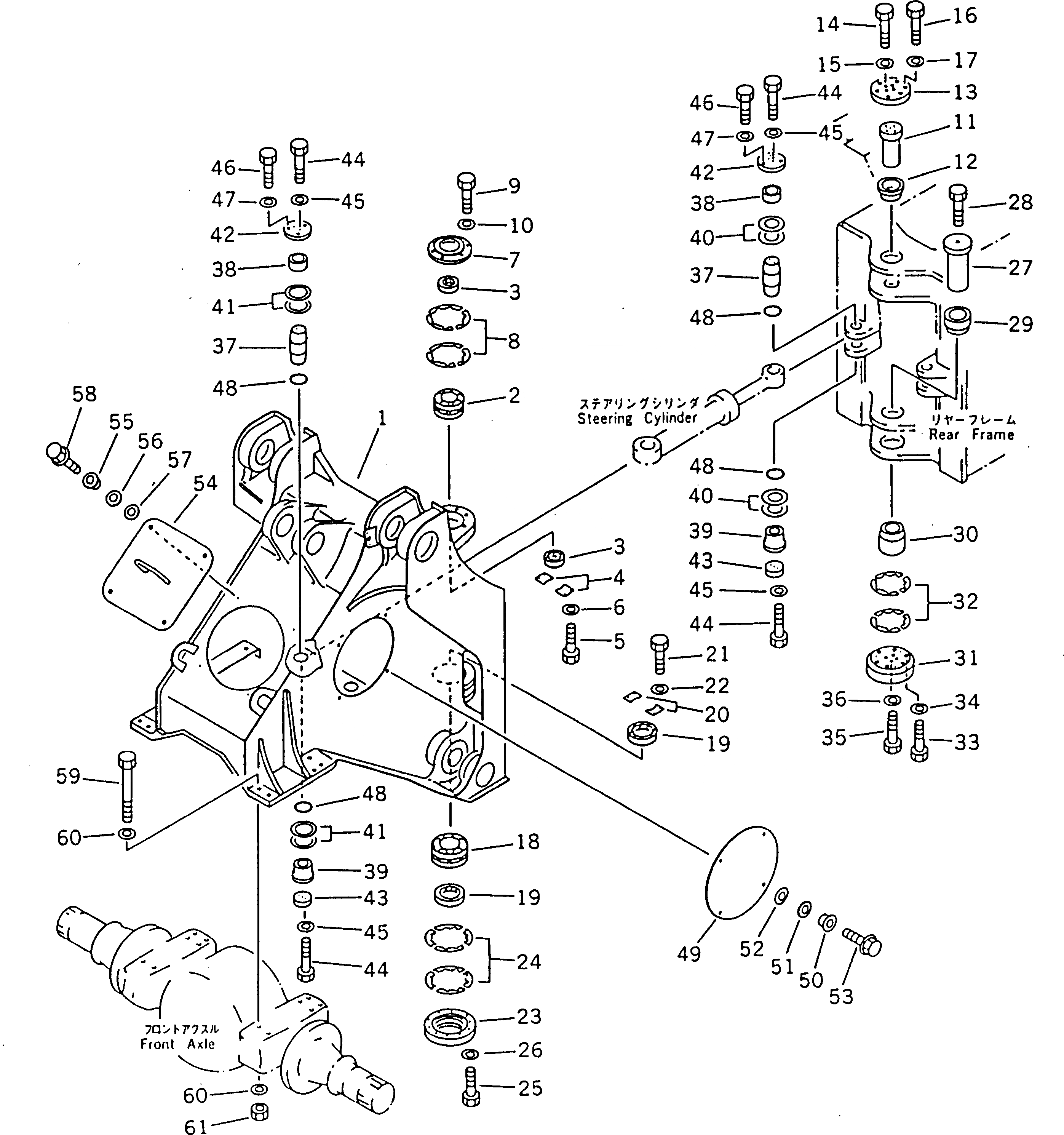 Схема запчастей Komatsu WA700-1 - ПЕРЕДН. РАМА РАМА И ЧАСТИ КОРПУСА