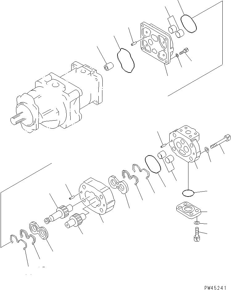 Схема запчастей Komatsu WA700-1 - ГИДРОТРАНСФОРМАТОР И P.O.C. НАСОС (/) УПРАВЛ-Е РАБОЧИМ ОБОРУДОВАНИЕМ