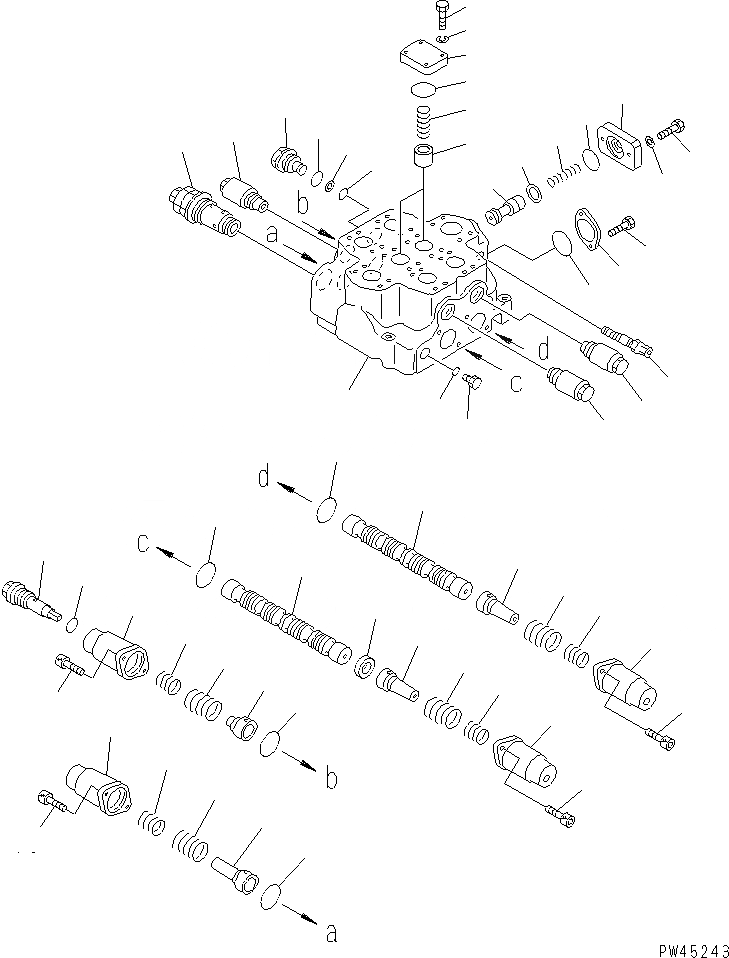 Схема запчастей Komatsu WA700-1 - 2-Х СЕКЦИОНН. УПРАВЛЯЮЩ. КЛАПАН (/) УПРАВЛ-Е РАБОЧИМ ОБОРУДОВАНИЕМ