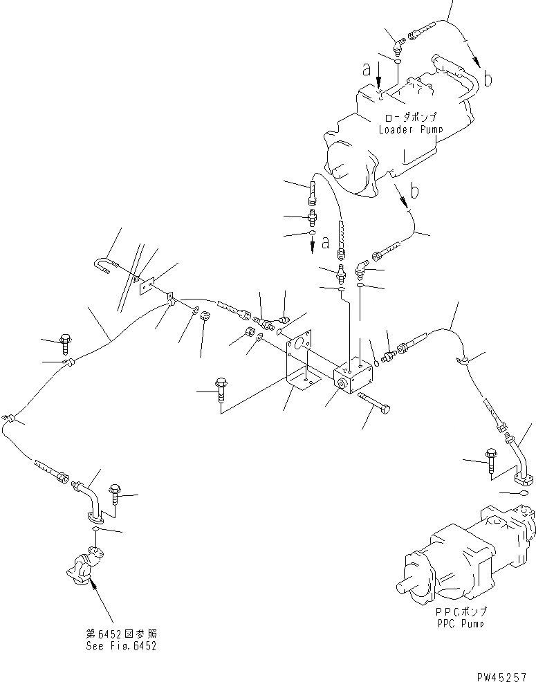 Схема запчастей Komatsu WA700-1 - ГИДРОЛИНИЯ (ЛИНИЯ КЛАПАНА PPC) (/) УПРАВЛ-Е РАБОЧИМ ОБОРУДОВАНИЕМ