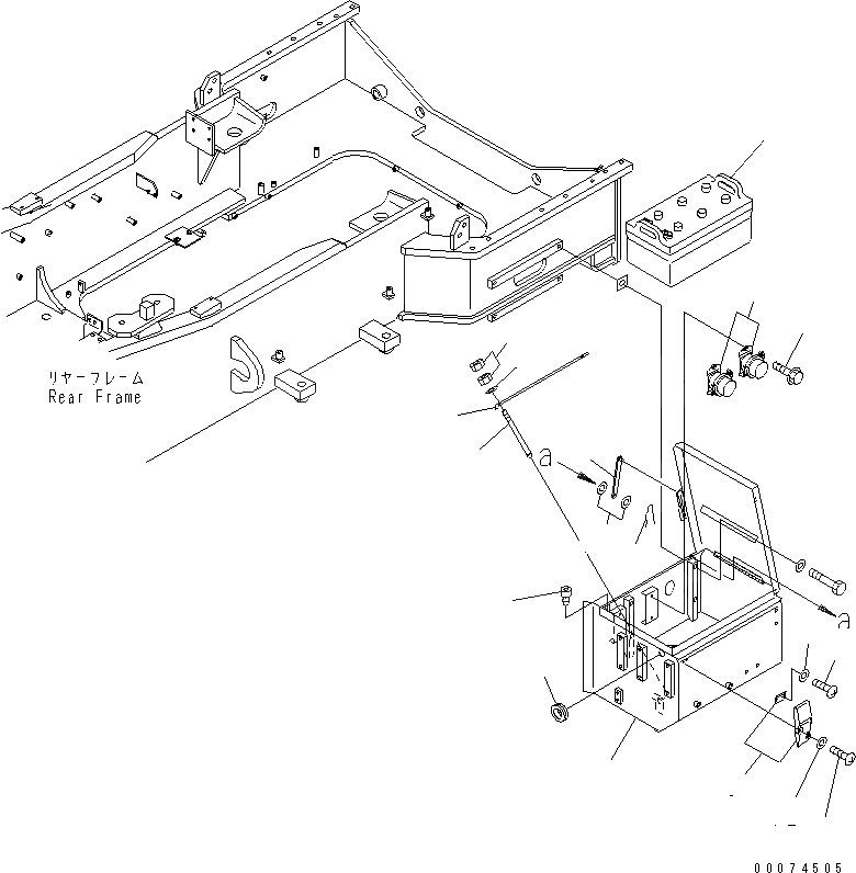 Схема запчастей Komatsu WA700-3 - КОРПУС АККУМУЛЯТОРА (ЛЕВ.)(№7-) ЭЛЕКТРИКА