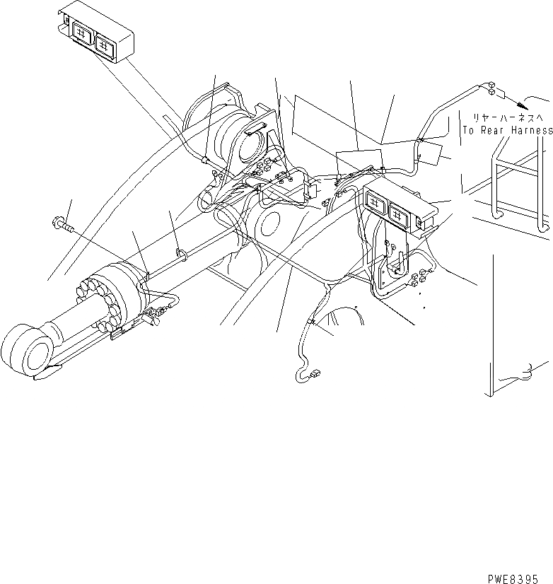 Схема запчастей Komatsu WA700-3 - ПЕРЕДН. Э/ПРОВОДКА (ПЕРЕДН. РАМА) ЭЛЕКТРИКА