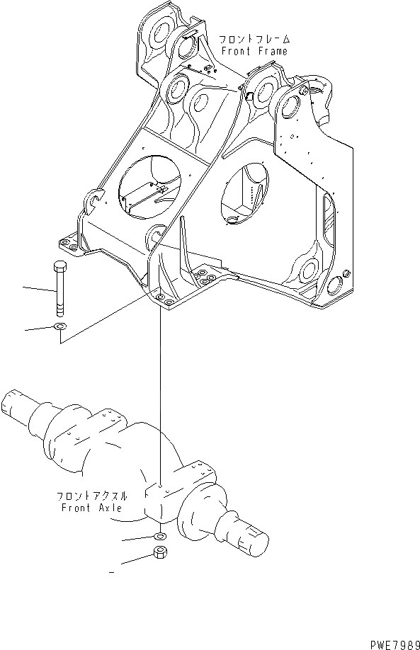 Схема запчастей Komatsu WA700-3 - ПЕРЕДНИЙ МОСТ (КРЕПЛЕНИЕ МОСТА)(№7-) ГИДРОТРАНСФОРМАТОР И ТРАНСМИССИЯ