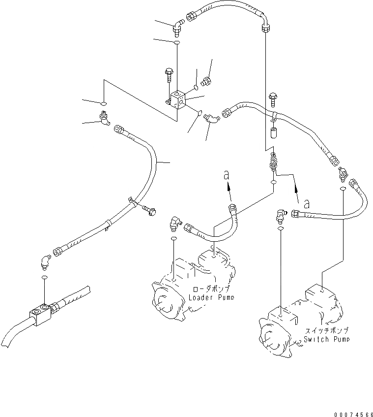 Схема запчастей Komatsu WA700-3 - ГИДРОЛИНИЯ (ВОЗВРАТН. ЛИНИЯ) (ACTIVE РАБОЧ.ING)(№7-) ГИДРАВЛИКА