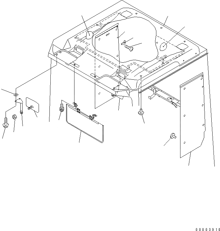 Схема запчастей Komatsu WA700-3 - КАБИНА (ВЕРХН. ЧАСТИ ИНТЕРЬЕРА И КРЫША ПОДУШКА)(№-7) КАБИНА ОПЕРАТОРА И СИСТЕМА УПРАВЛЕНИЯ